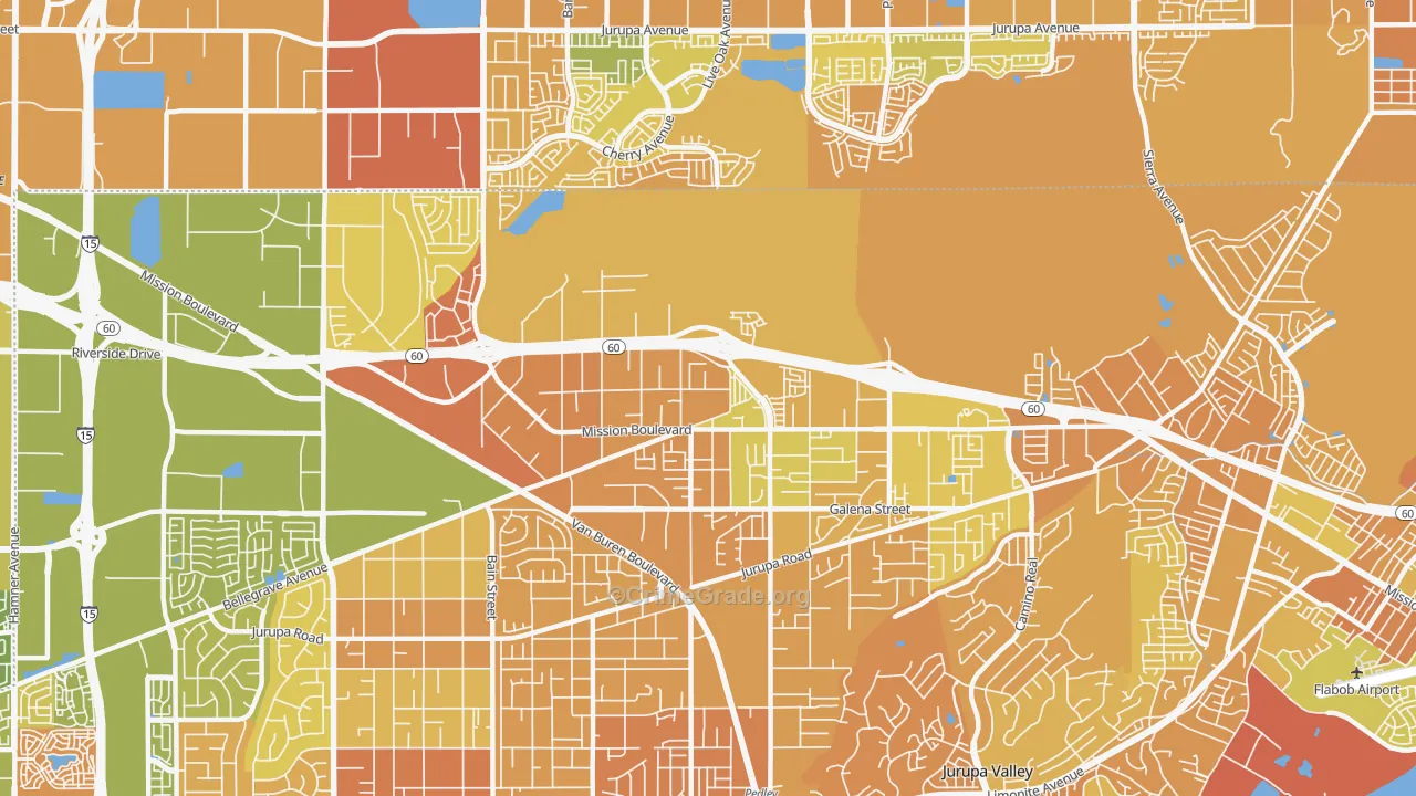 Glen Avon, CA Map of Murder Rates