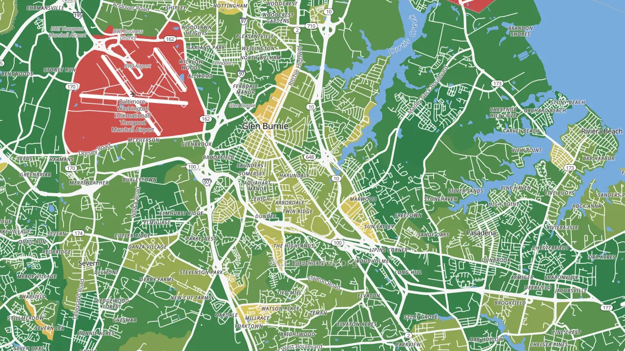 Glen Burnie, MD Map of Murder Rates