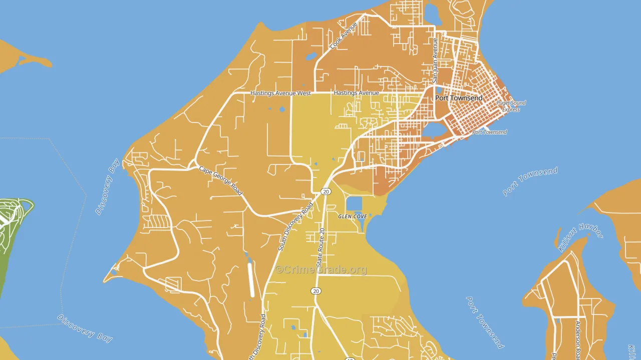 Glen Cove, WA Map of Murder Rates