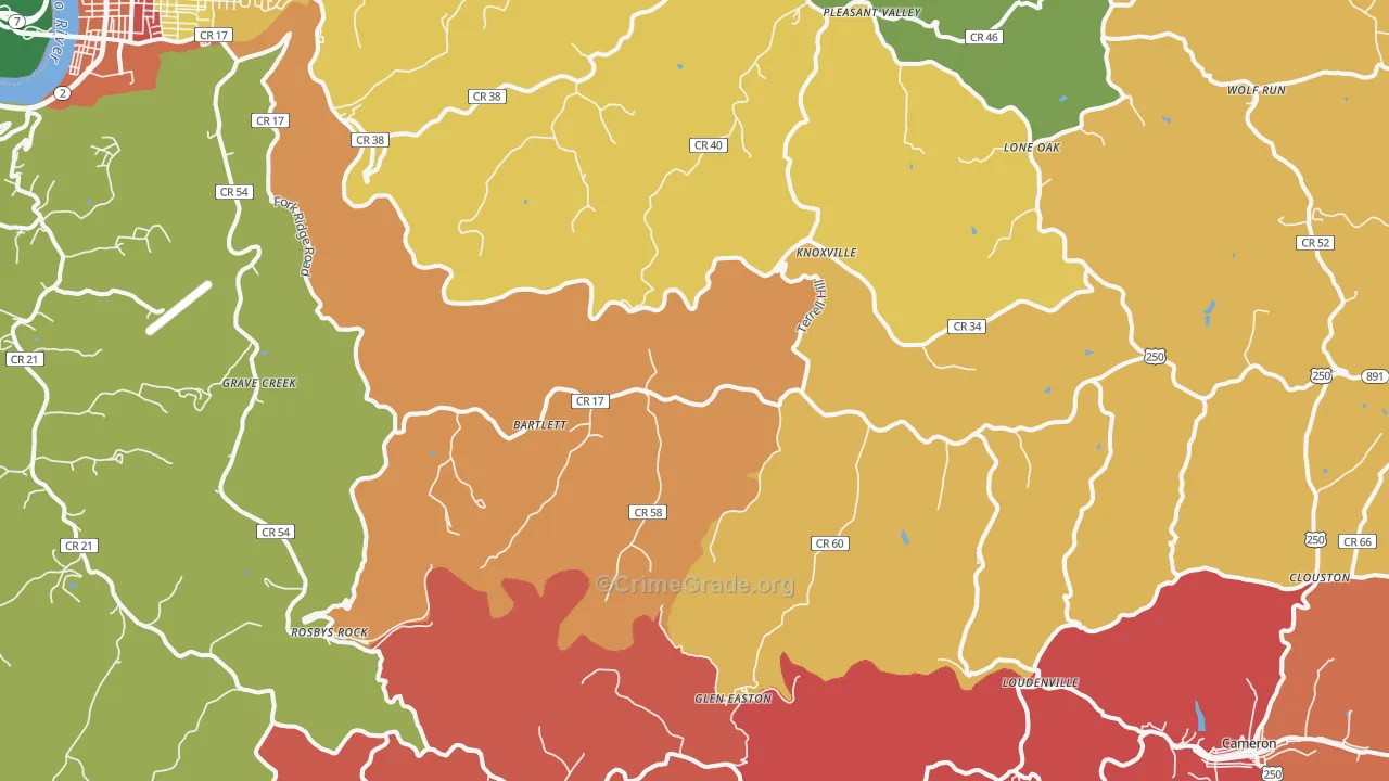Glen Easton, WV Map of Murder Rates