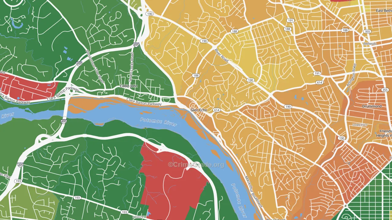 Glen Echo, MD Map of Murder Rates