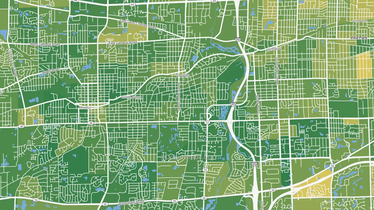 Glen Ellyn, IL Map of Murder Rates