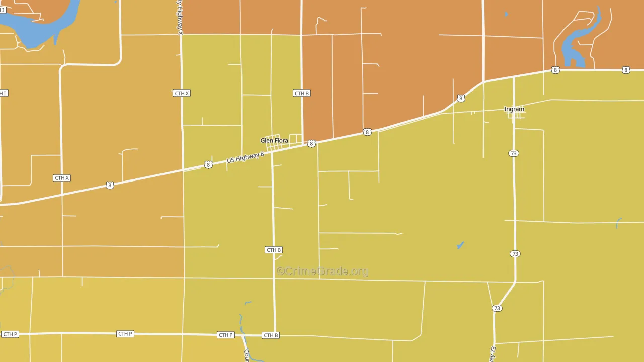 Glen Flora, WI Map of Murder Rates
