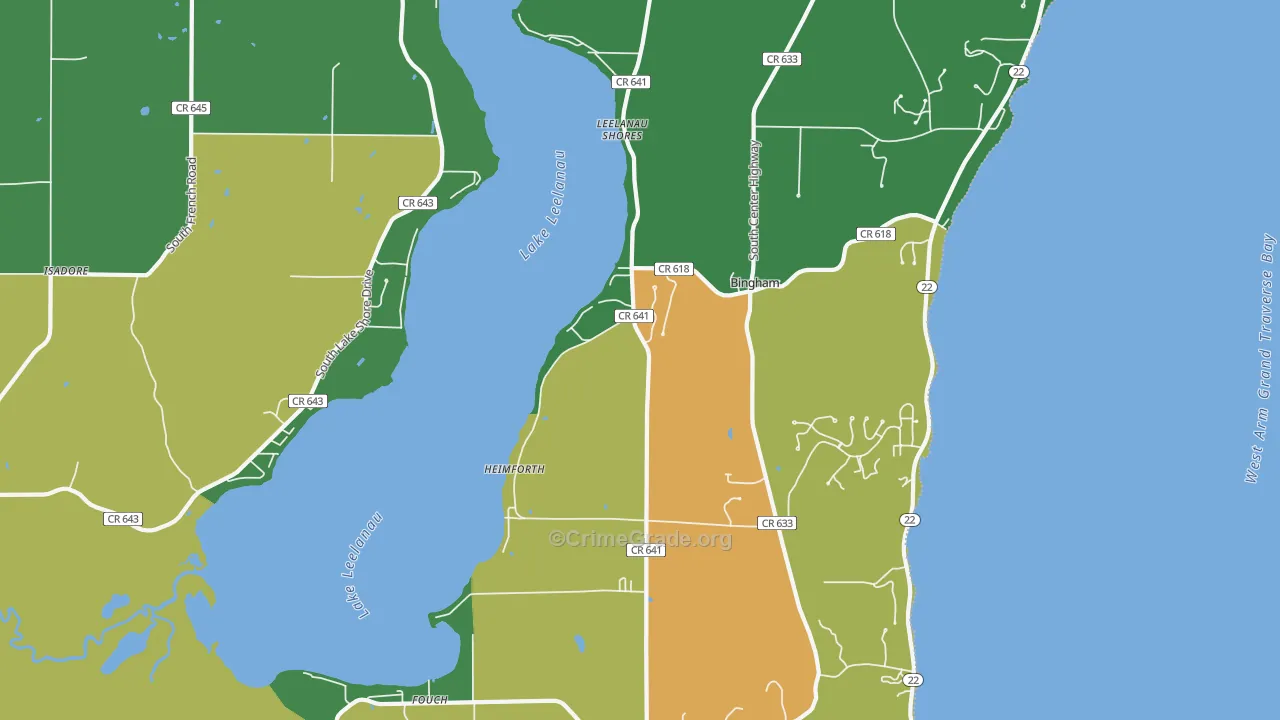 Glen Haven, MI Map of Murder Rates