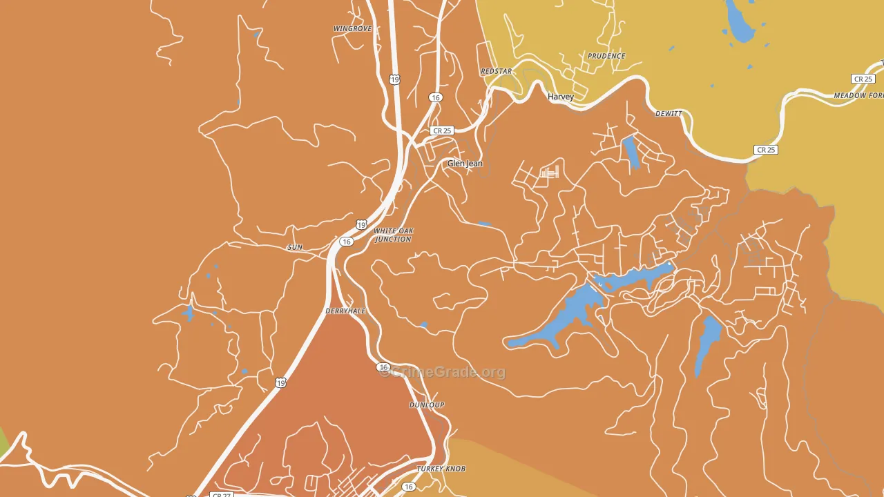 Glen Jean, WV Map of Murder Rates