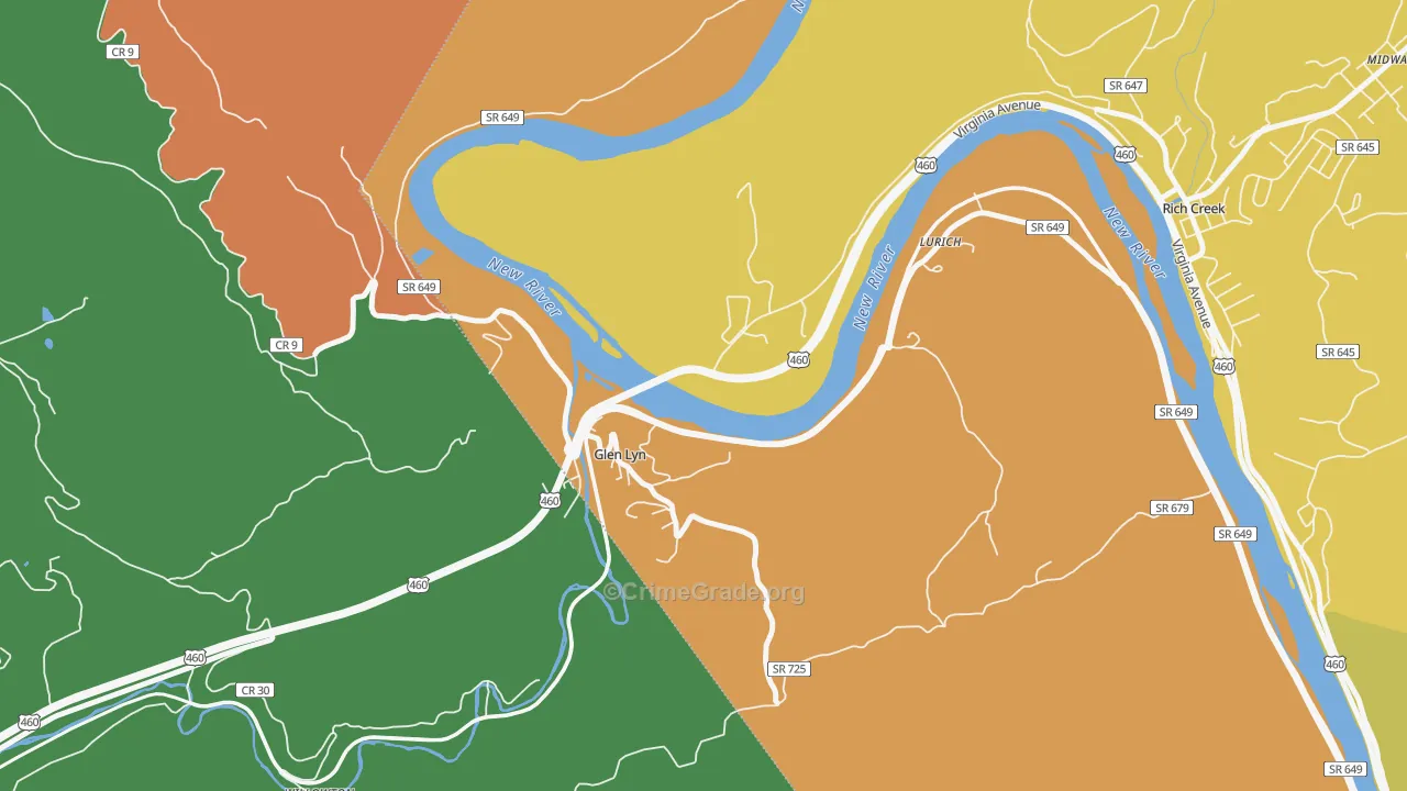 Glen Lyn, VA Map of Murder Rates