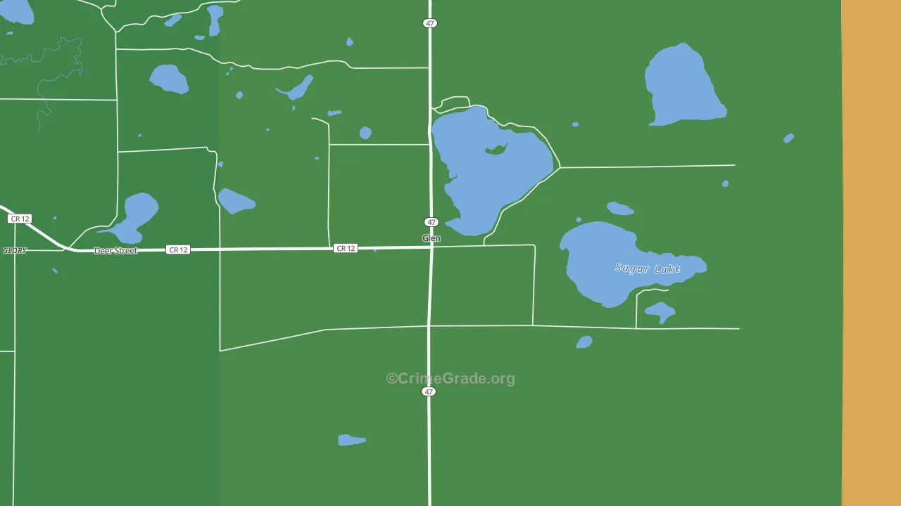 Glen, MN Map of Murder Rates