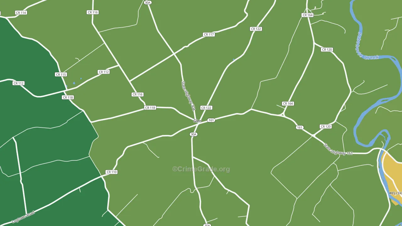 Glen, NY Map of Murder Rates