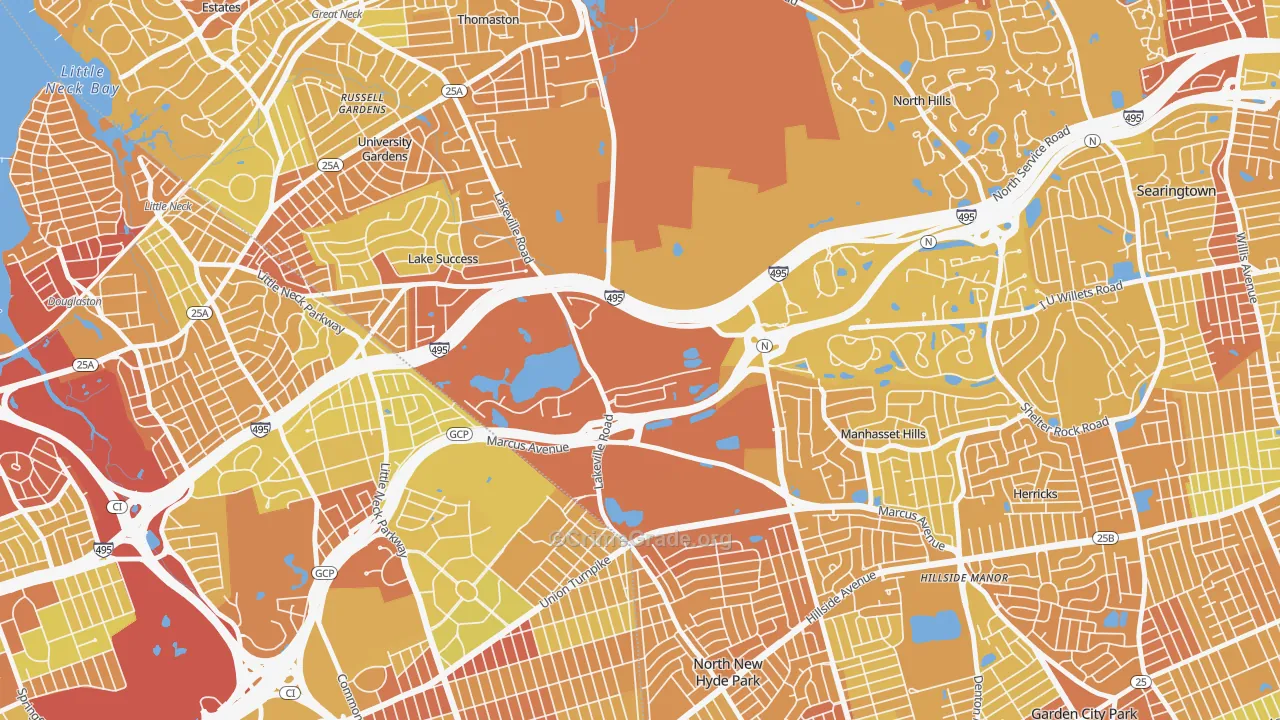 Glen Oaks, NY Map of Murder Rates