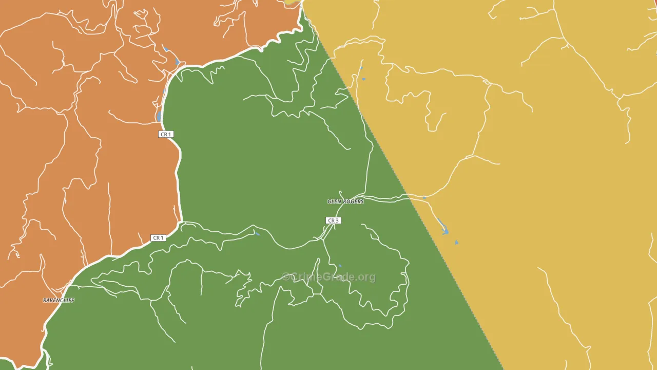 Glen Rogers, WV Map of Murder Rates