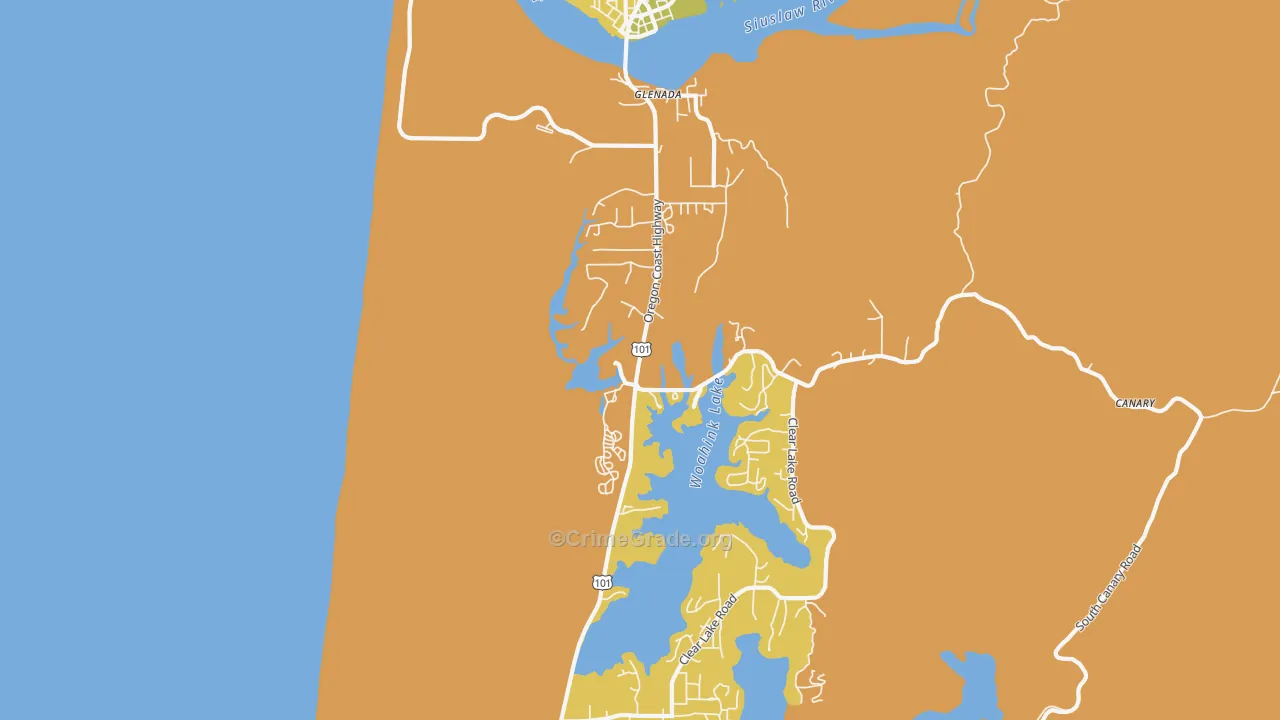 Glenada, OR Map of Murder Rates