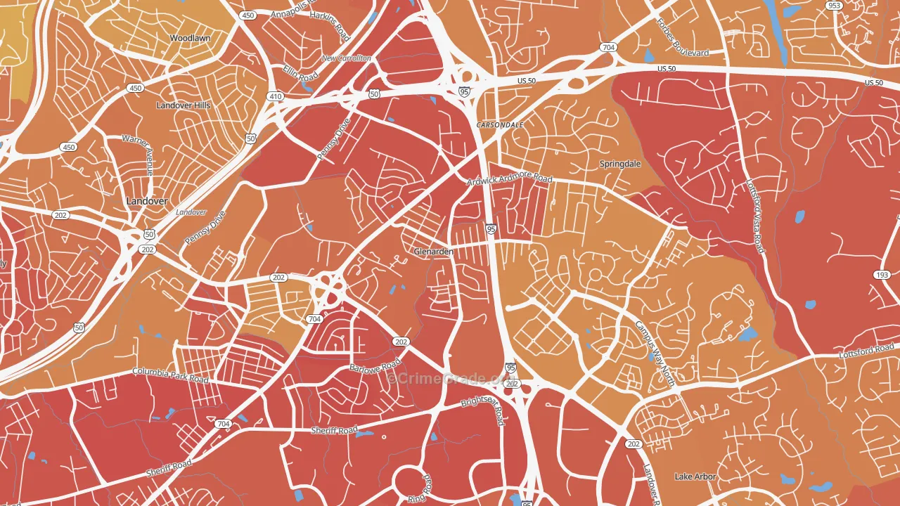 Glenarden, MD Map of Murder Rates