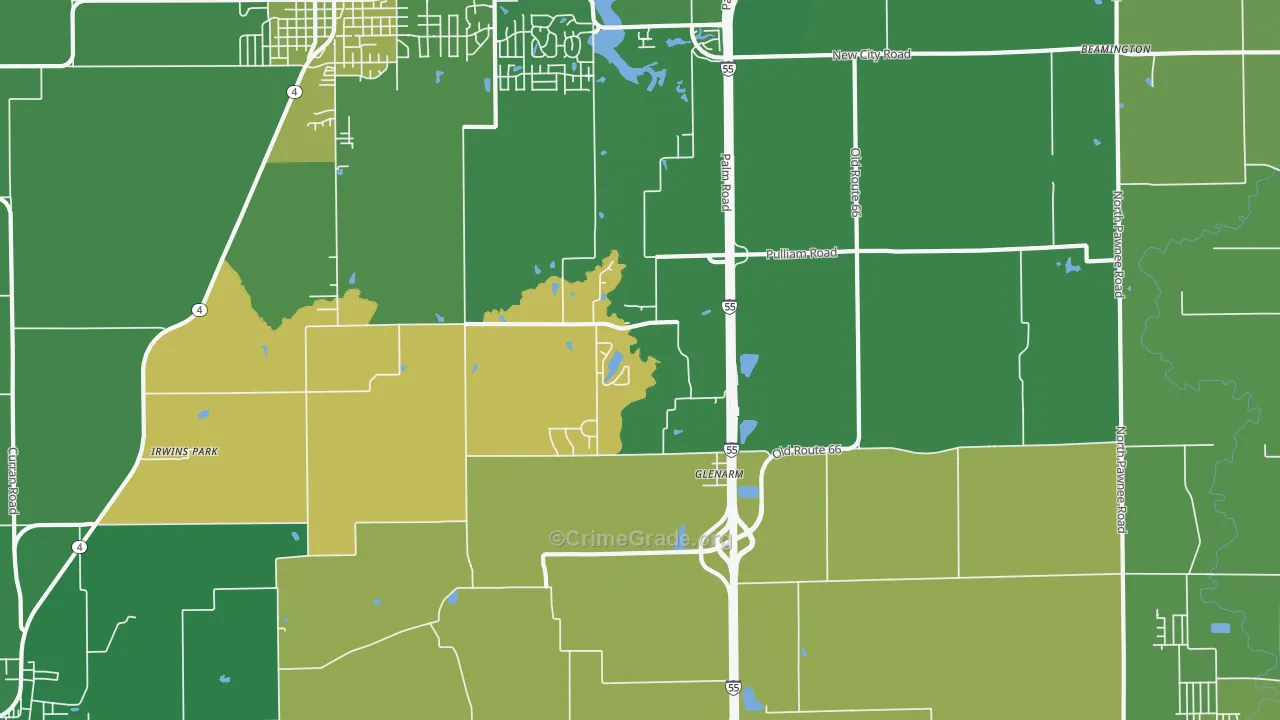 Glenarm, IL Map of Murder Rates