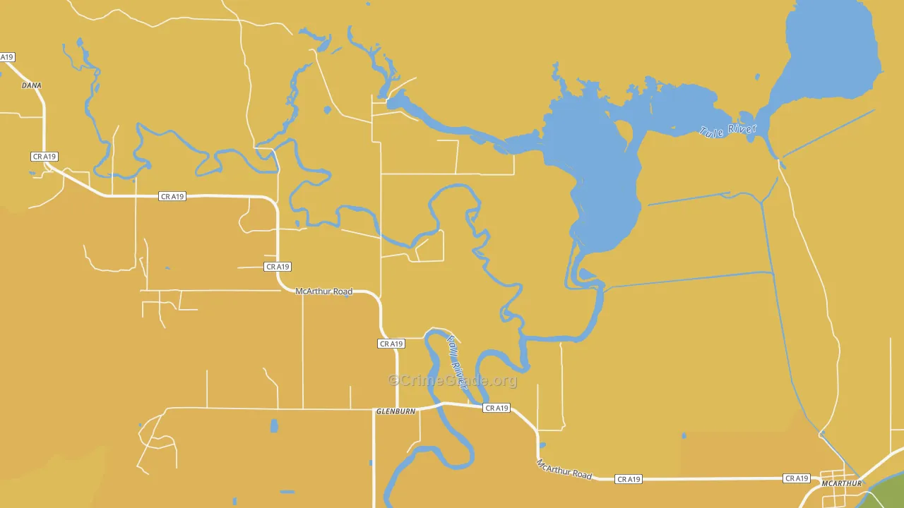 Glenburn, CA Map of Murder Rates