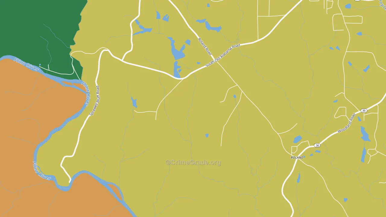 Glencliff, GA Map of Murder Rates