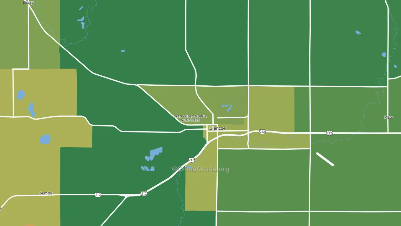 Glencoe, MN Map of Murder Rates