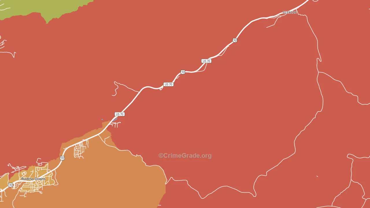 Glencoe, NM Map of Murder Rates