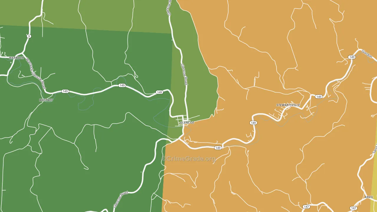 Glencoe, OH Map of Murder Rates