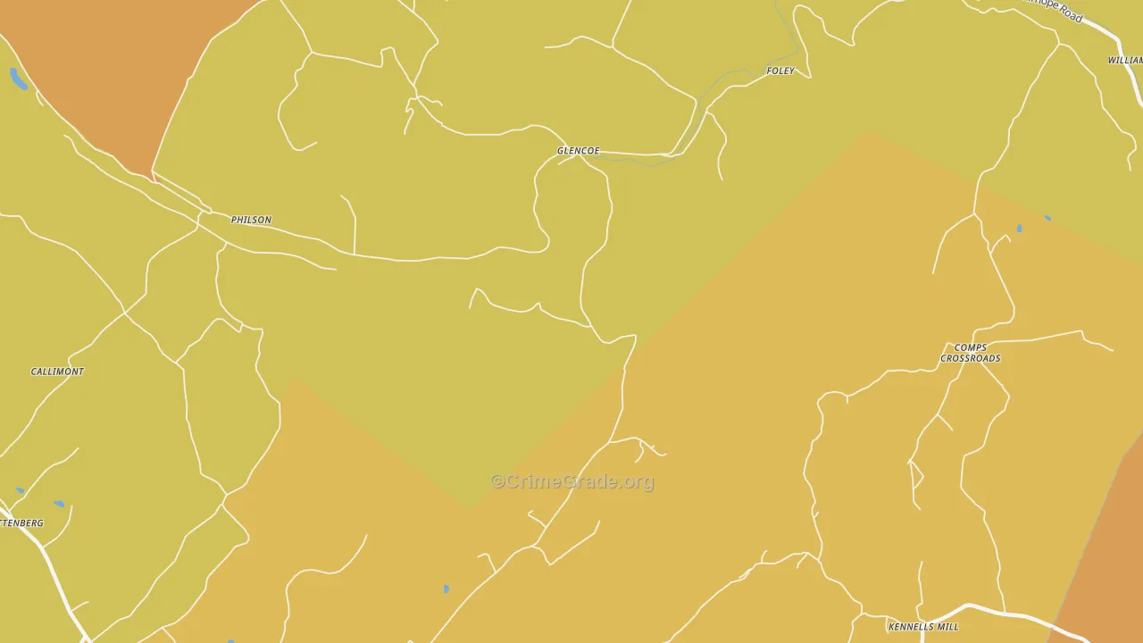 Glencoe, PA Map of Murder Rates