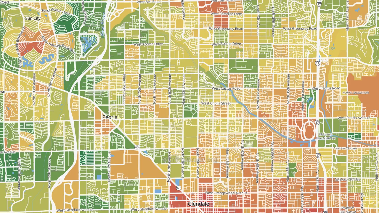 Glendale, AZ Map of Murder Rates