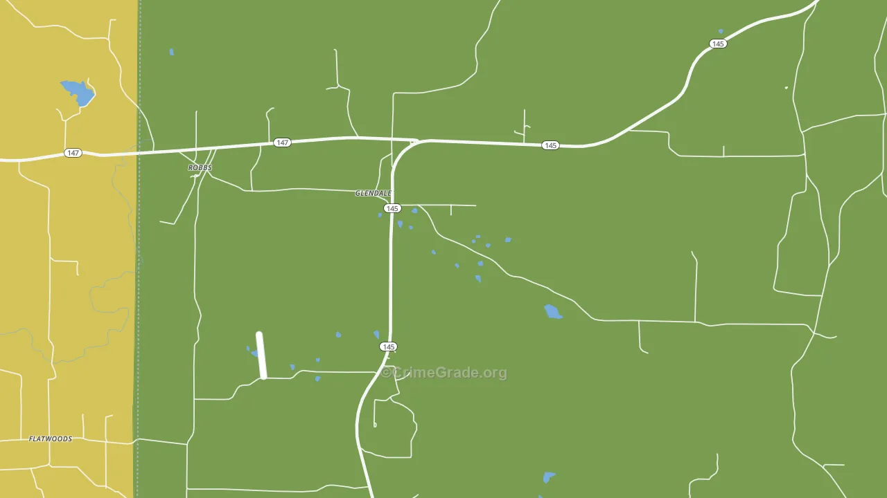 Glendale, IL Map of Murder Rates
