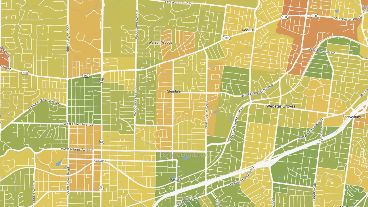 Glendale, MO Map of Murder Rates