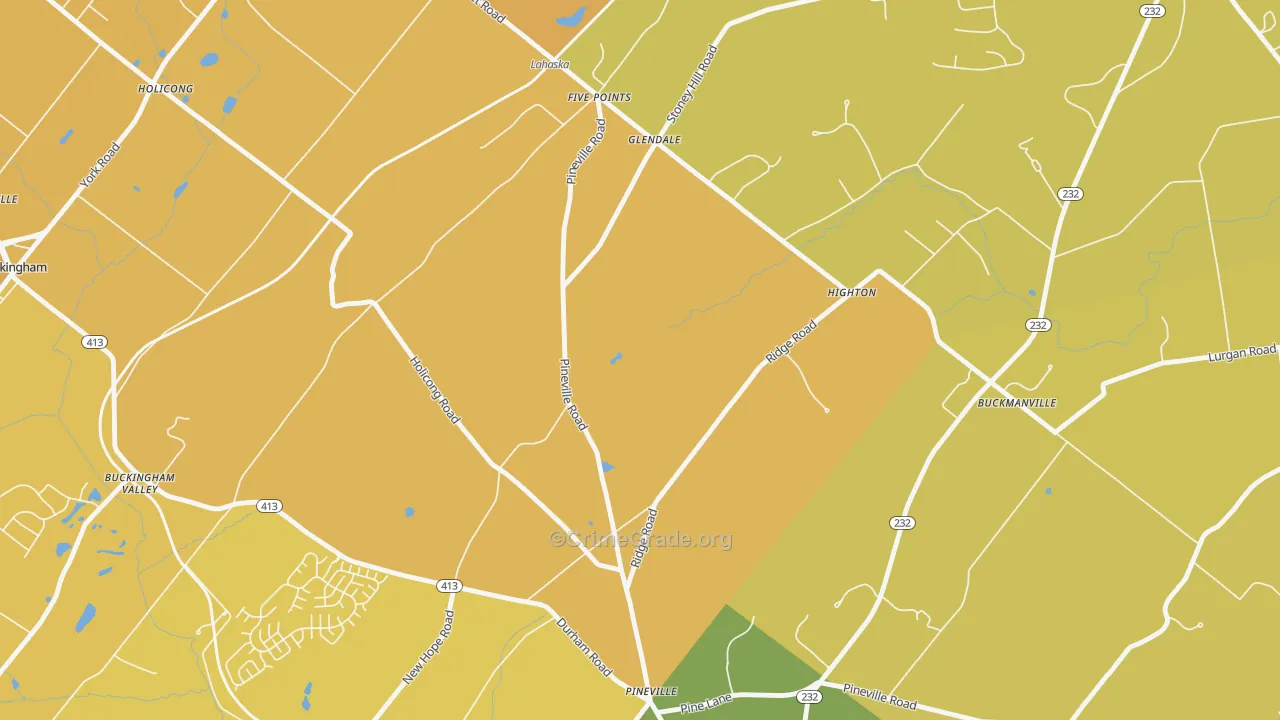Glendale, PA Map of Murder Rates