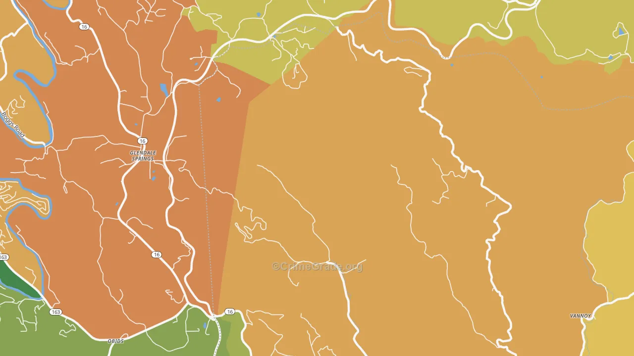Glendale Springs, NC Map of Murder Rates
