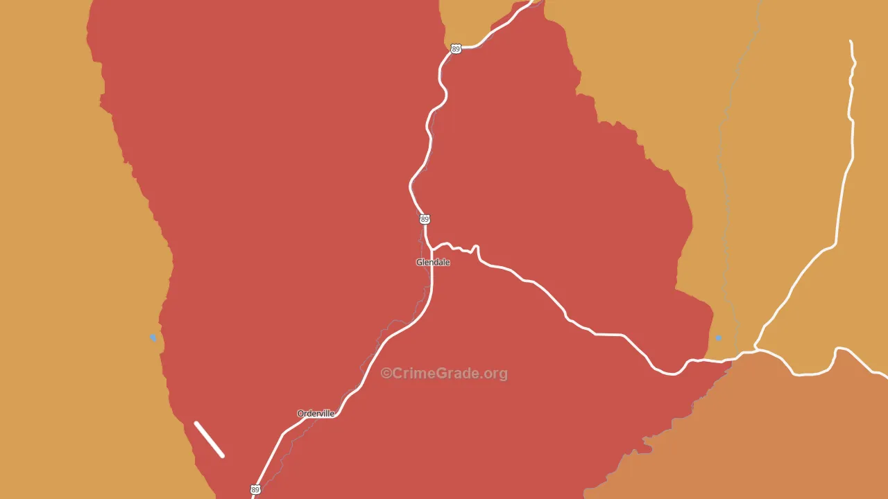 Glendale, UT Map of Murder Rates