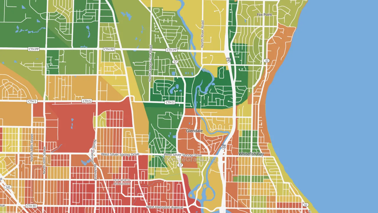 Glendale, WI Map of Murder Rates