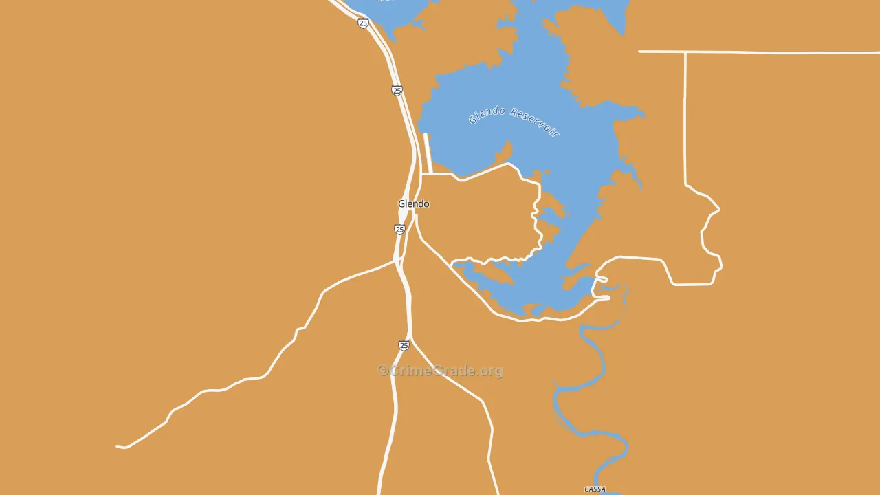 Glendo, WY Map of Murder Rates