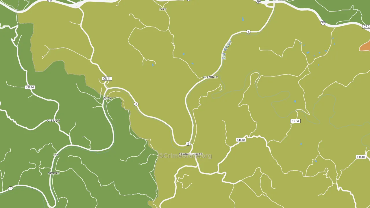 Glendon, WV Map of Murder Rates