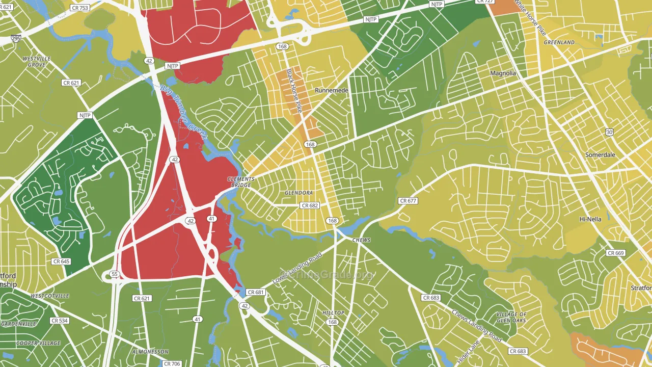 Glendora, NJ Map of Murder Rates