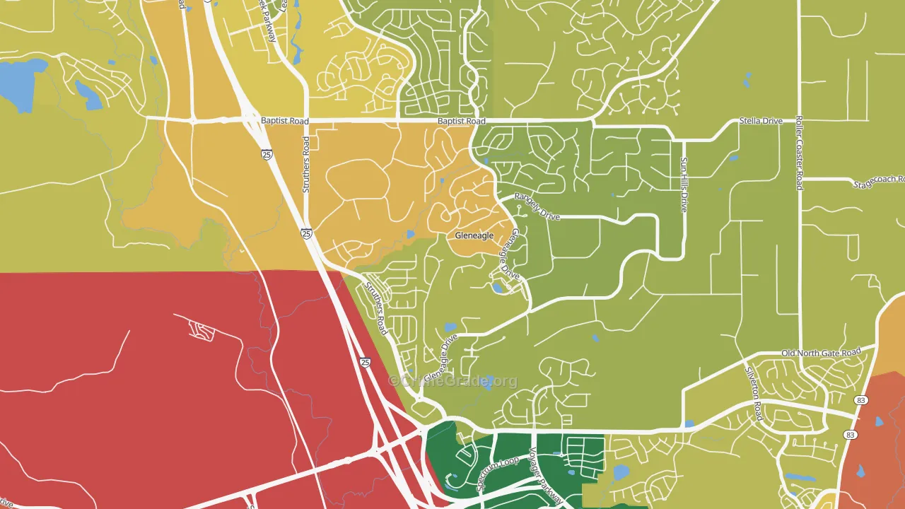 Gleneagle, CO Map of Murder Rates
