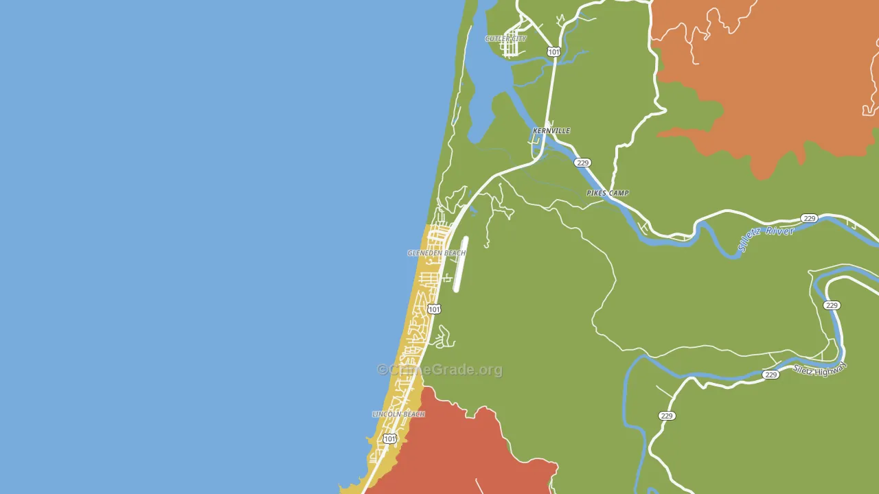 Gleneden Beach, OR Map of Murder Rates