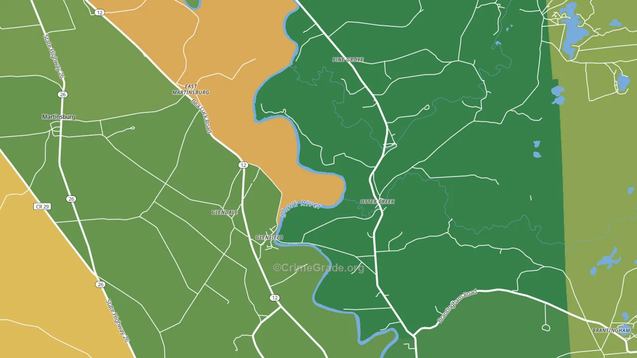 Glenfield, NY Map of Murder Rates