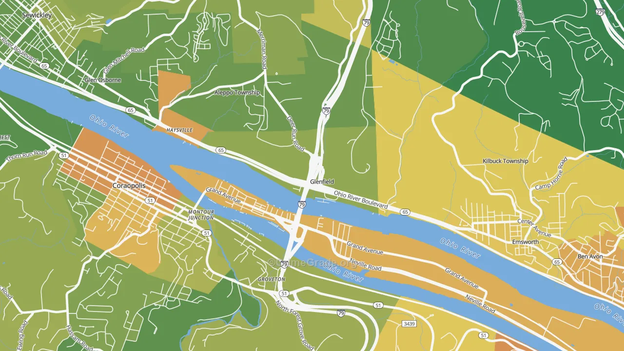 Glenfield, PA Map of Murder Rates