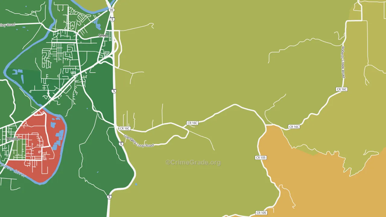 Glengary, OR Map of Murder Rates