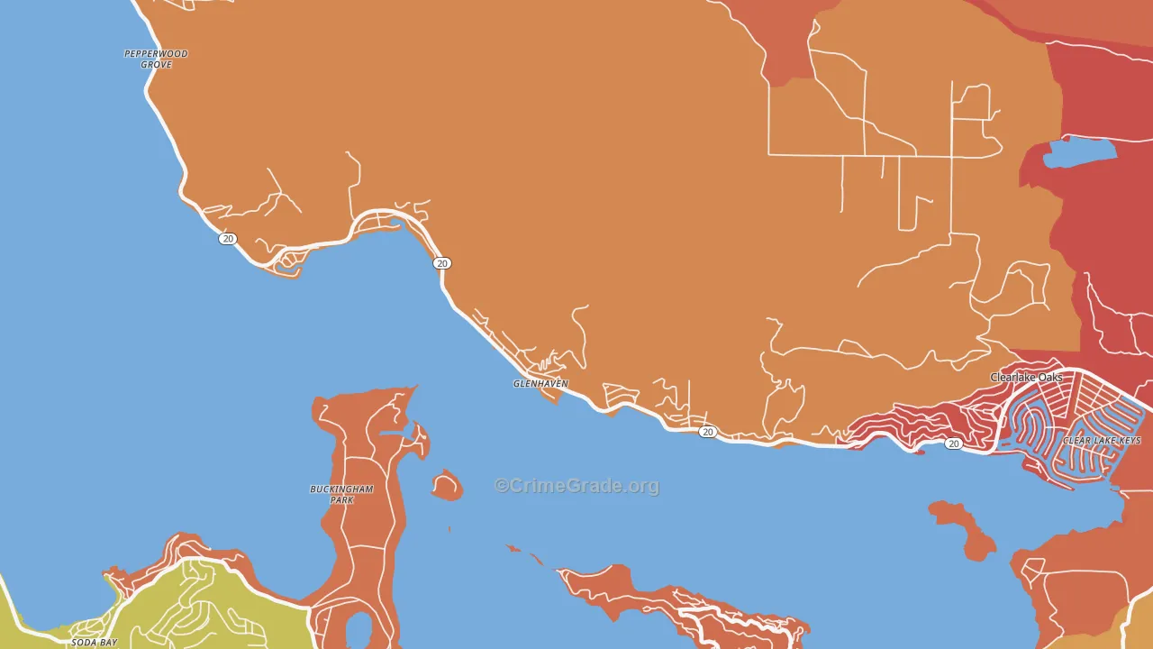 Glenhaven, CA Map of Murder Rates