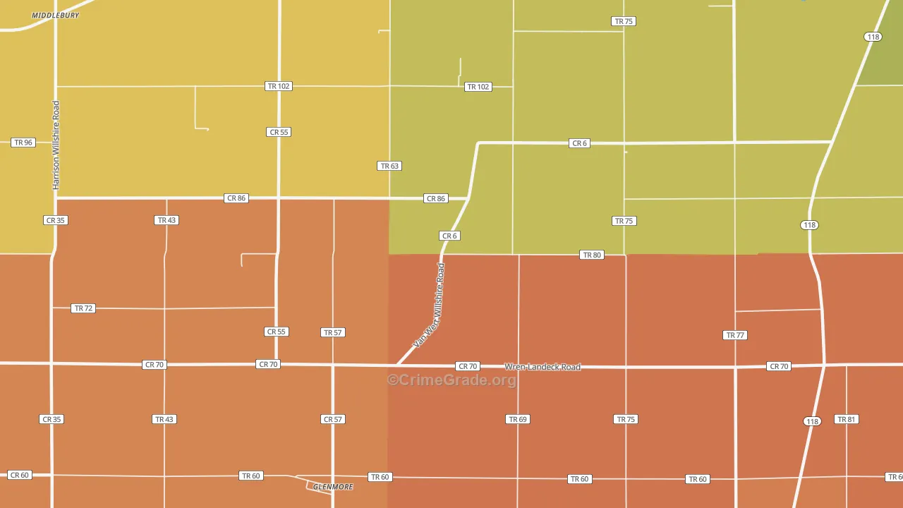 Glenmore, OH Map of Murder Rates