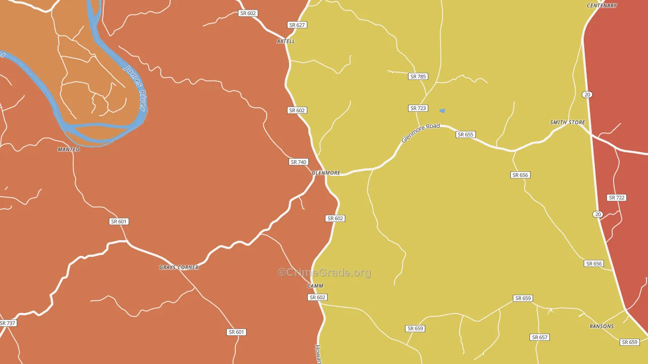 Glenmore, VA Map of Murder Rates