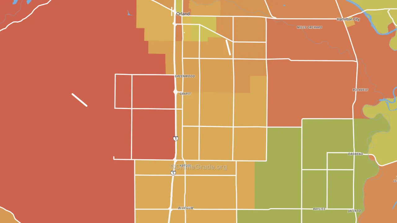 Glenn County, CA Map of Murder Rates