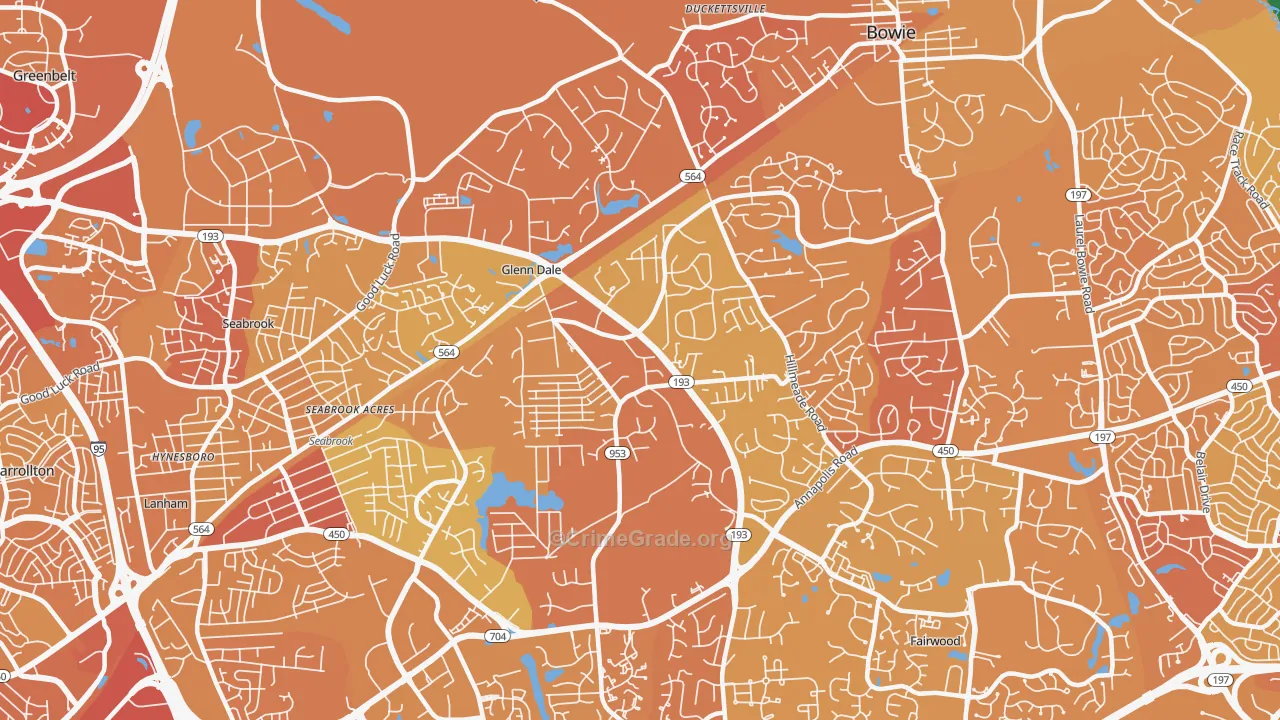 Glenn Dale, MD Map of Murder Rates