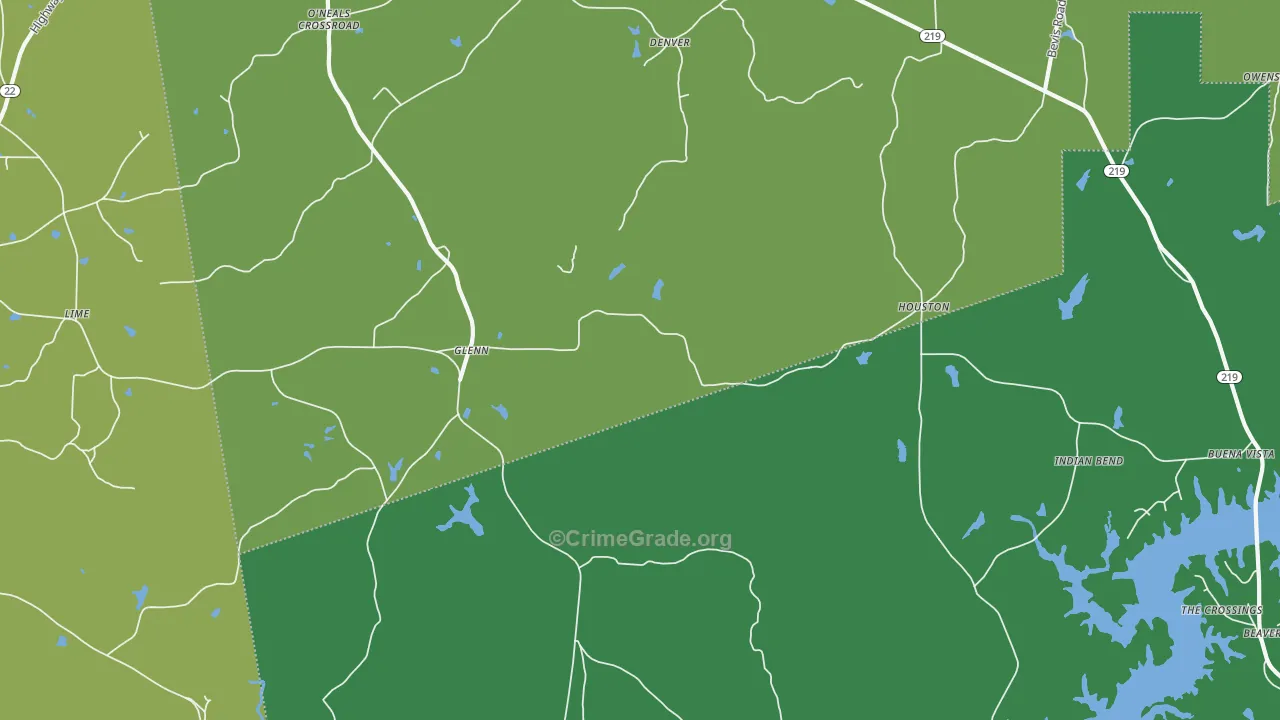 Glenn, GA Map of Murder Rates