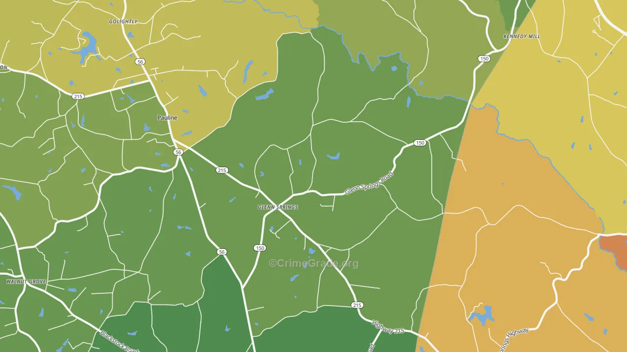 Glenn Springs, SC Map of Murder Rates