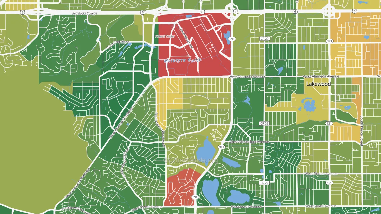 Glennon Heights, Lakewood, CO Map of Murder Rates