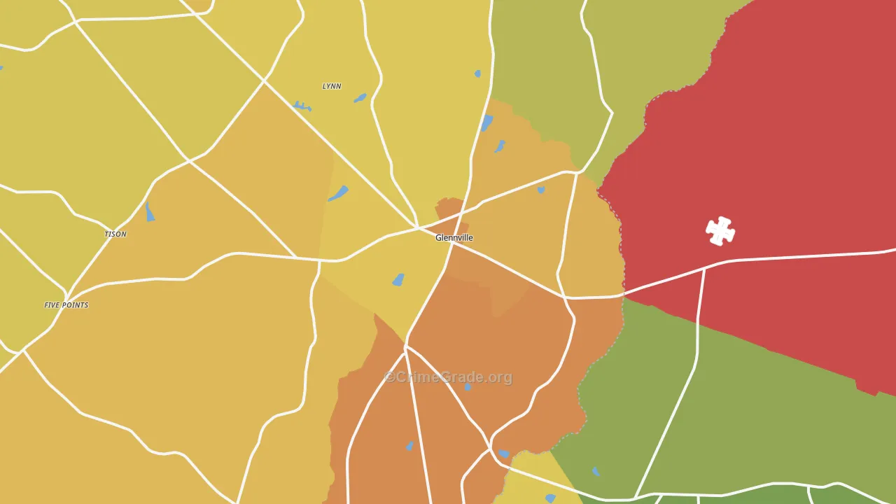 Glennville, GA Map of Murder Rates