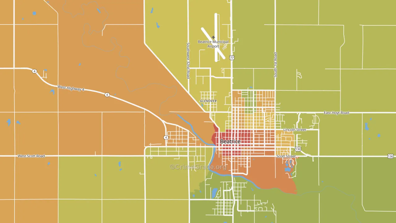 Glenover, NE Map of Murder Rates
