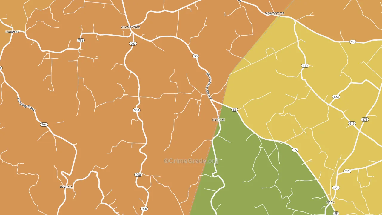 Glens Fork, KY Map of Murder Rates