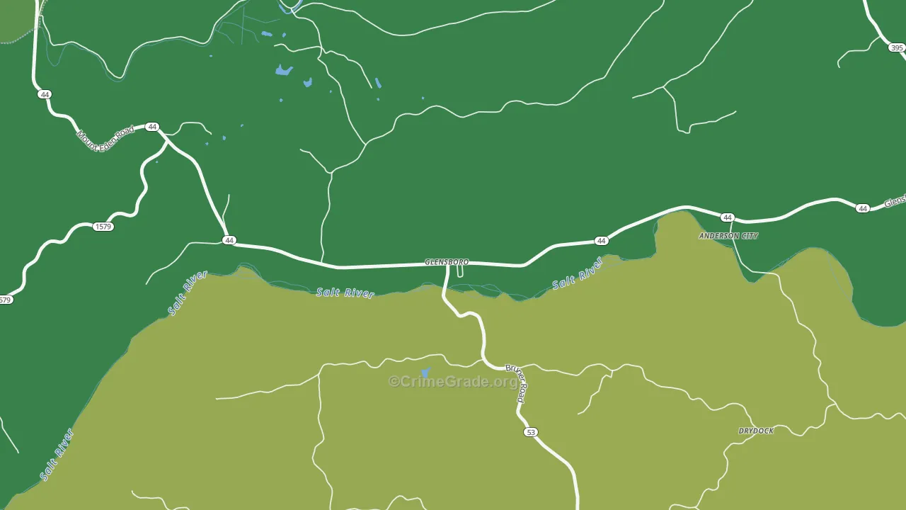 Glensboro, KY Map of Murder Rates